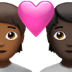 🧑🏾‍❤️‍🧑🏿 couple with heart: person, person, medium-dark skin tone, dark skin tone display on Apple